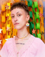 Load image into Gallery viewer, Moth Rainbow Pride Statement Dangle Earrings