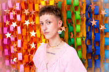 Load image into Gallery viewer, Moth Rainbow Pride Statement Dangle Earrings