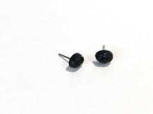 Load image into Gallery viewer, Black Tiny Scarab Beetle Stud Earrings