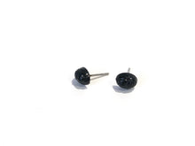 Load image into Gallery viewer, Black Tiny Scarab Beetle Stud Earrings