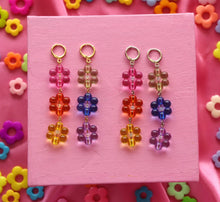 Load image into Gallery viewer, Rainbow Bubble Flower Dangles