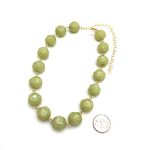 Load image into Gallery viewer, Olive Green Luster Beaded Amelia Necklace