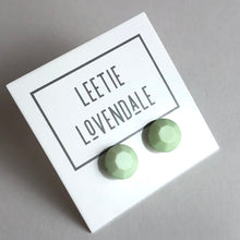 Load image into Gallery viewer, Mint Green Faceted Sequin Stud Earrings