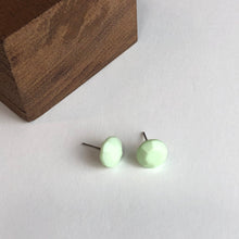 Load image into Gallery viewer, Mint Green Faceted Sequin Stud Earrings