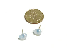 Load image into Gallery viewer, Light Grey Blue Opal Teardrop Stud Earrings
