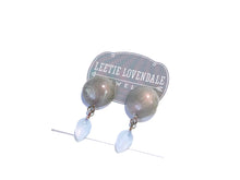 Load image into Gallery viewer, Marbled Grey &amp; Blue Opal Geometric Drop Earrings