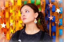 Load image into Gallery viewer, Moth Rainbow Pride Statement Dangle Earrings