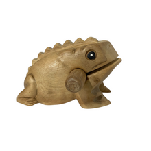 Load image into Gallery viewer, 6" Natural Wooden Musical Frog Percussion Instrument