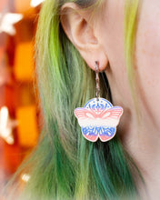Load image into Gallery viewer, Moth Rainbow Pride Statement Dangle Earrings