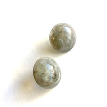 Load image into Gallery viewer, Ghost Grey Marbled Retro Button Stud Earrings