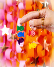 Load image into Gallery viewer, Rainbow Cracker Fish Dangle Earrings