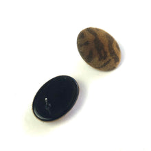 Load image into Gallery viewer, Tiger Striped Velvet Flocked Oval Lucite Stud Earrings