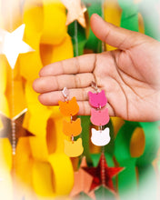 Load image into Gallery viewer, Cat Pink and Orange Sunrise Dangle Earrings