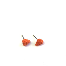 Load image into Gallery viewer, Carved Coral Curly Leaf Stud Earrings