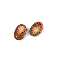 Load image into Gallery viewer, Orange Jewelry Box Oval Button Stud Earrings