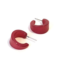 Load image into Gallery viewer, Cranberry Moonglow Mini Boom Hoop Earrings