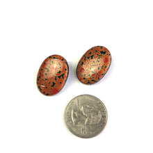 Load image into Gallery viewer, Orange Jewelry Box Oval Button Stud Earrings