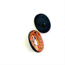Load image into Gallery viewer, Orange Jewelry Box Oval Button Stud Earrings
