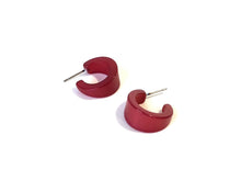 Load image into Gallery viewer, Cranberry Moonglow Mini Boom Hoop Earrings