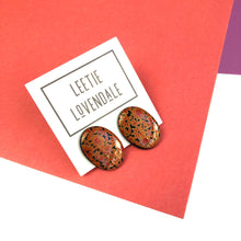 Load image into Gallery viewer, Orange Jewelry Box Oval Button Stud Earrings