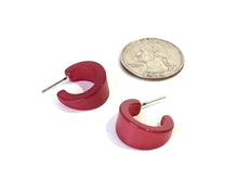 Load image into Gallery viewer, Cranberry Moonglow Mini Boom Hoop Earrings