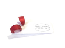 Load image into Gallery viewer, Cranberry Moonglow Mini Boom Hoop Earrings
