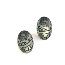 Load image into Gallery viewer, Frosted Lace Glow Large Oval Button Stud Earrings