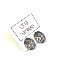 Load image into Gallery viewer, Frosted Lace Glow Large Oval Button Stud Earrings