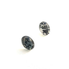 Load image into Gallery viewer, Frosted Lace Glow Small Oval Button Stud Earrings