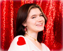 Load image into Gallery viewer, Yours Truly-Heart Pearl Dangle Earrings