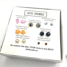 Load image into Gallery viewer, Days of the Week Style Earring Studs Set