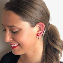 Load image into Gallery viewer, Very Cherry Red &amp; Gold Spike Small Studs Set | As Seen on the CW's Riverdale