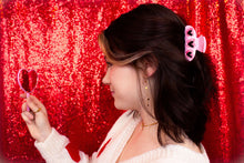 Load image into Gallery viewer, Single Thread of Gold Tied me to You-Heart Chain Earrings