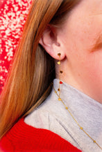 Load image into Gallery viewer, Single Thread of Gold Tied me to You-Heart Chain Earrings