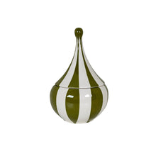 Load image into Gallery viewer, Big Top Stripes Teardrop Jars in Martini Green