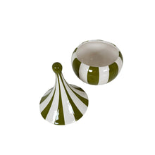 Load image into Gallery viewer, Big Top Stripes Teardrop Jars in Martini Green
