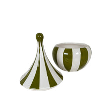 Load image into Gallery viewer, Big Top Stripes Teardrop Jars in Martini Green