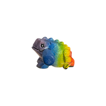Load image into Gallery viewer, 1.5" Wooden Musical Frog - Rainbow Design (Percussion Instrument)
