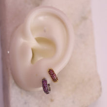 Load image into Gallery viewer, Glimmering Magenta Hoop - Mix and Match Earring