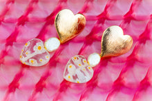 Load image into Gallery viewer, Best Day With You-Pearl Heart Dangles