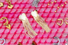 Load image into Gallery viewer, Titanium Heart Fringe Earrings