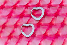 Load image into Gallery viewer, "Can I go Where You Go?" Titanium Heart Hoops