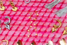 Load image into Gallery viewer, Single Thread of Gold Tied me to You-Heart Chain Earrings