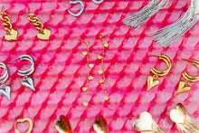 Load image into Gallery viewer, Single Thread of Gold Tied me to You-Heart Chain Earrings