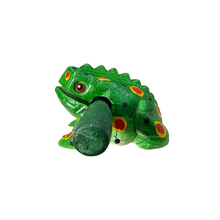 Load image into Gallery viewer, 2" Wooden Musical Frog - Green Spring Design (Percussion Instrument)