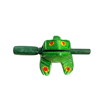 Load image into Gallery viewer, 2" Wooden Musical Frog - Green Spring Design (Percussion Instrument)