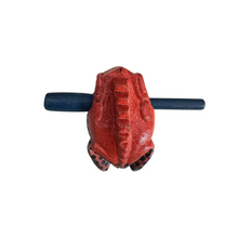 Load image into Gallery viewer, 2" Wooden Musical Frog - Red Dart Design (Percussion Instrument)