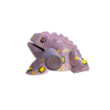 Load image into Gallery viewer, 3" Wooden Musical Frog - Lavender Design (Percussion Instrument)