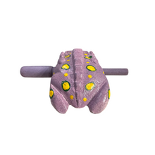 Load image into Gallery viewer, 3" Wooden Musical Frog - Lavender Design (Percussion Instrument)