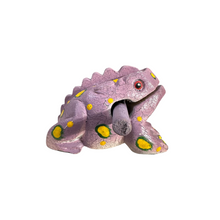Load image into Gallery viewer, 3" Wooden Musical Frog - Lavender Design (Percussion Instrument)